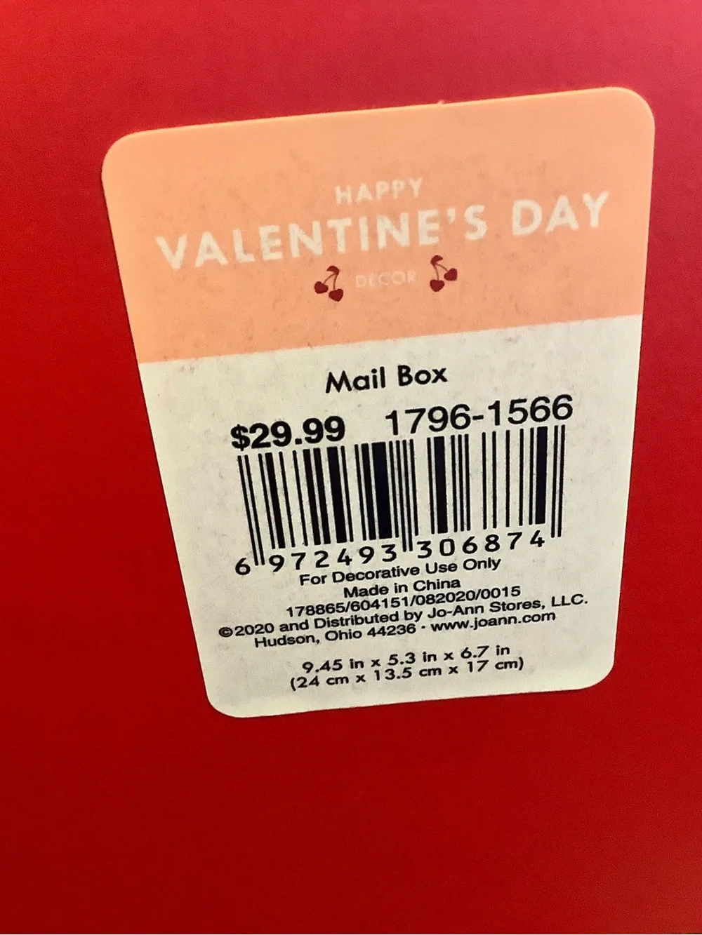 Red 'Love is All You Need' Decorative Mailbox Accent
